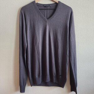 Porsche Design Sweater Mens Large Silk Cashmere Blend V Neck Pullover Luxury